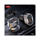 XO Cargador Coche Usb-C 45W + USB-L 25W + USB-A 30W Total 100W Negro XO-CC61