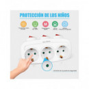 EXTRASTAR Enchufe 3xSchuko Con Interruptor Individual Max.3680W SQ-GZB3K-01/03