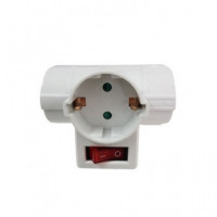 EXTRASTAR Enchufe 3XSCHUKO con Interruptor Blanco SQ-GBK-01/03T