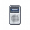 DAEWOO Radio Portatil Analogica Am/fm DW1008 Plata con Auriculares