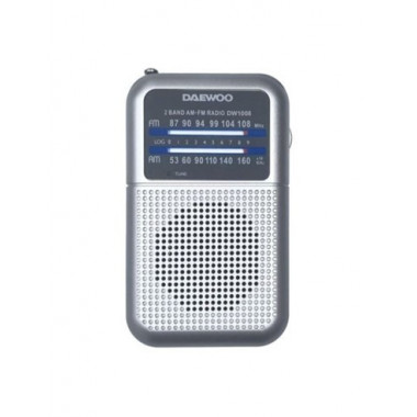 DAEWOO Radio Portatil Analogica Am/fm DW1008 Plata con Auriculares