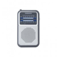 DAEWOO Radio Portatil Analogica Am/fm DW1008 Plata con Auriculares