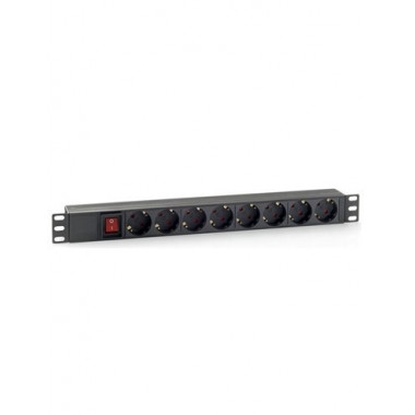 CROMAD CR0310 REGLETA PDU RACK 19' 8 TOMAS + INTERRUPTOR PLASTICO