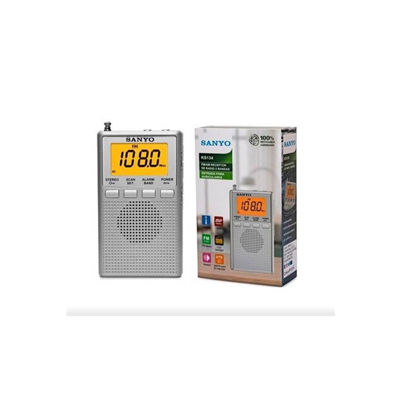 SANYO Radio Portatil Digital Fm/am KS134 Funcion Sleep Plata