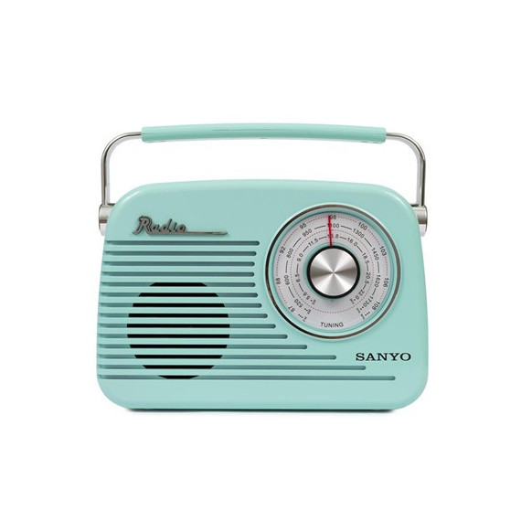 SANYO Radio Portatil  BLUETOOTH Vintage Am/am/sw KS137A Azul Blanca USB Micro Sd