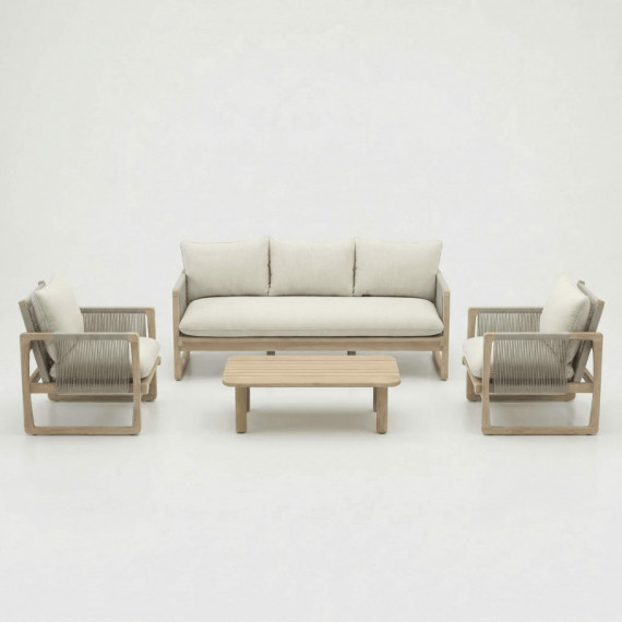 Set de Jardín Birmania de Madera de Acacia y Cuerda Color Natural Essentials®  ESSENTIALS