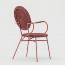 Sillón de Jardín Solara con Brazos de Exterior Trenzada Wicker Color Terracota Apilable Essentials®  ESSENTIALS