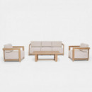 Set de Jardín Lounge Nova de Exterior en Aluminio Efecto Madera Terrazza Collection®  TERRAZZA COLLECTION