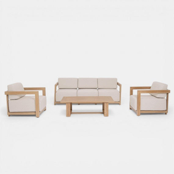 Set de Jardín Lounge Nova de Exterior en Aluminio Efecto Madera Terrazza Collection®  TERRAZZA COLLECTION