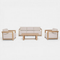 Set de Jardín Lounge Nova de Exterior en Aluminio Efecto Madera Terrazza Collection®  TERRAZZA COLLECTION