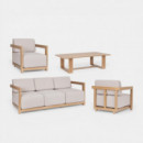 Set de Jardín Lounge Nova de Exterior en Aluminio Efecto Madera Terrazza Collection®  TERRAZZA COLLECTION