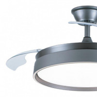 Ventilador de Techo Plata con Luz Led-aspas Retractiles 42" LARRYHOUSE 30W