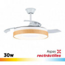 Ventilador de Techo Madera con Luz Led-aspas Retractiles 42" LARRYHOUSE 30W