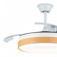 Ventilador de Techo Madera con Luz Led-aspas Retractiles 42" LARRYHOUSE 30W
