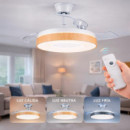 Ventilador de Techo Madera con Luz Led-aspas Retractiles 42" LARRYHOUSE 30W