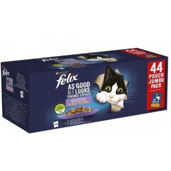 FELIX Gato Adulto Fantastic Gelatina Mix 44X85 Gr