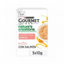 GOURMET Gato Snack Puree Salmon 5X10 Gr
