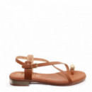 Oh My Sandals Sandalia con tacón bajo en piel 5863-ROBLE