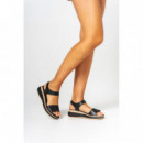 Oh My Sandals Sandalia en piel con suave grabado 5942-NEGRO