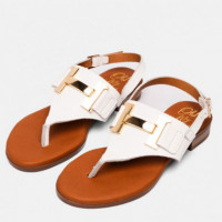 Oh My Sandals Sandalia con tacón bajo en piel 5860-HIELO