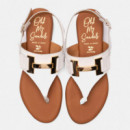 Oh My Sandals Sandalia con tacón bajo en piel 5860-HIELO
