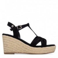 XTI Sandalia de Cuña Negra 145331-NEGRO