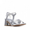 Xti Sandalia de cuña plata 145344-PLATA