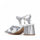 Xti Sandalia de cuña plata 145344-PLATA