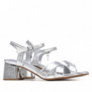 Xti Sandalia de cuña plata 145344-PLATA