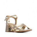 Xti Sandalia de cuña oro 145344-ORO