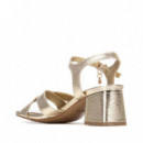 Xti Sandalia de cuña oro 145344-ORO
