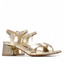 Xti Sandalia de cuña oro 145344-ORO