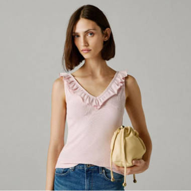 Pepe Jeans Camiseta b&aacute;sica sin mangas de cuello en V PL506050-300