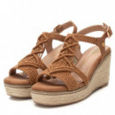 Xti Sandalia de cuña 142834- CAMEL