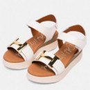 Oh My Sandals Sandalia en piel con suave grabado 5962-BLANCO