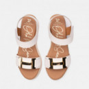 Oh My Sandals Sandalia en piel con suave grabado 5962-BLANCO