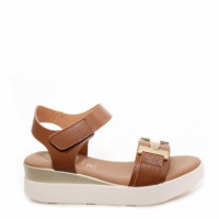 Oh My Sandals Sandalia en piel con suave grabado 5962-MARRON