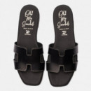 Oh My Sandals Sandalia plana en piel 5810-NEGRO