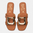 Oh My Sandals Sandalia plana en piel 5820-ROBLE