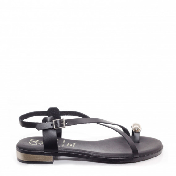 Oh My Sandals Sandalia con tacón bajo en piel 5863-NEGRO
