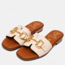 Oh My Sandals Sandalia con tacón bajo en piel 5872-TAUPE