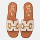 Oh My Sandals Sandalia con tacón bajo en piel 5872-TAUPE