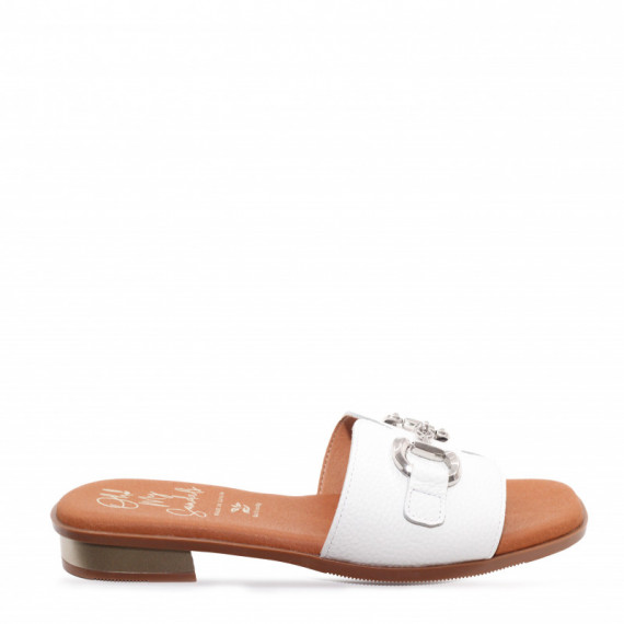 Oh My Sandals Sandalia con tacón bajo en piel 5872-HIELO