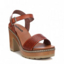 REFRESH Sandalia con Plata Calada 170777-CAMEL