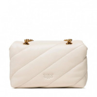 Bandolera Acolchada Mini PINKO Love Puff Blanca