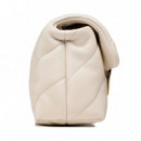 Bandolera acolchada mini Pinko Love Puff blanca