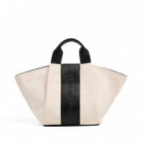 Bolso shopper con logo en relieve