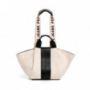 Bolso shopper con logo en relieve