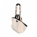 Bolso shopper con logo en relieve