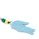 Llavero con colgantes de cocodrilo, L y corazón